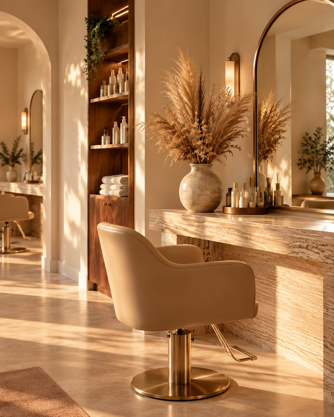 Interior elegante de um salão de beleza